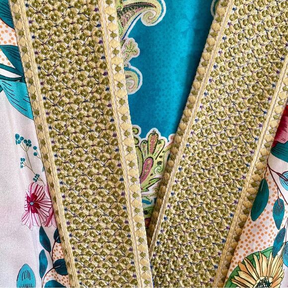 NEW Johnny Was Rivoray Nani Kimono Reversible Long Coat Silk Embroidered Size L - Picture 14 of 16